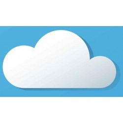 Sticker nuage blanc dégressif fond bleu