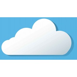 Sticker nuage blanc stries fond bleu
