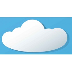Sticker nuage blanc moutonneux fond bleu