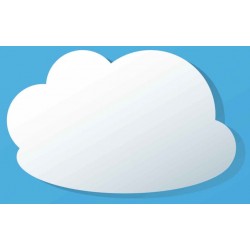 Sticker nuage blanc arc cercle fond bleu