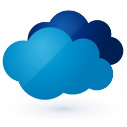 Sticker soleil nuage bleu