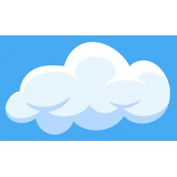 Sticker nuage nuances fond bleu
