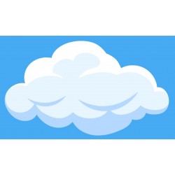 Sticker nuage vagues fond bleu