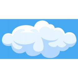 Sticker nuage queue fine fond bleu