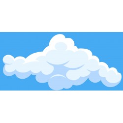 Sticker nuage formes fond bleu