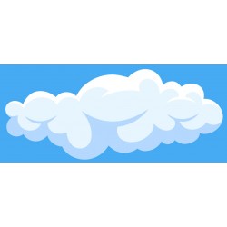 Sticker nuage zigouigoui fond bleu