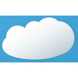 Sticker nuage fleurs fond bleu
