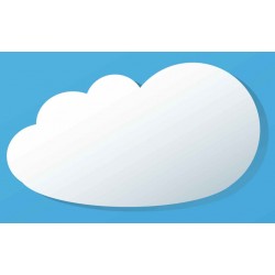 Sticker nuage dents arrondies fond bleu