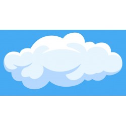 Sticker nuage oeuf fond bleu