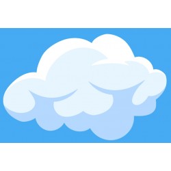 Sticker nuage loup volant fond bleu