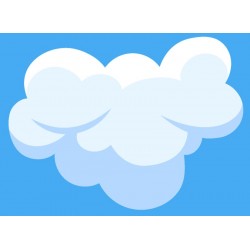 Sticker nuage queue dauphin fond bleu