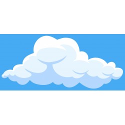 Sticker nuage menton fond bleu