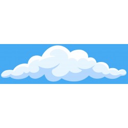Sticker nuage forme M fond bleu