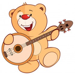 Sticker ourson recousu grand sourire