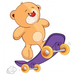 Sticker ourson beige guitare
