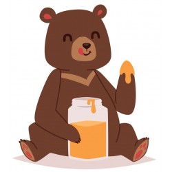 Sticker ourson marron ventre endormi
