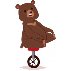 Sticker ourson quatre pattes