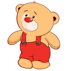 Sticker ourson couché rigole