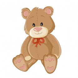 Sticker ourson beige astronaute