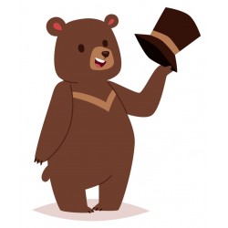 Sticker ourson marron foncé assis