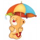Sticker ourson beige bavoir