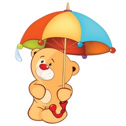 Sticker ourson beige bavoir