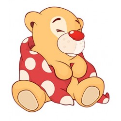 Sticker ourson beige parapluie goutte