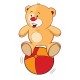 Sticker ourson beige endormi plaid