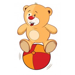 Sticker ourson beige endormi plaid