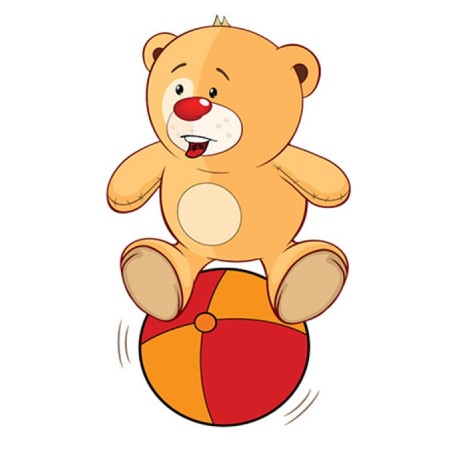 Sticker ourson beige endormi plaid