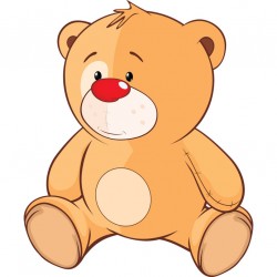 Sticker ourson marron foncé pattes levées