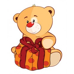 Sticker ourson beige marche attentif