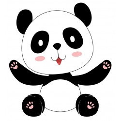 Sticker panda debout yeux noirs