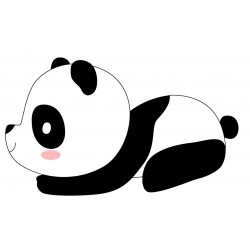 Sticker panda noir yeux fermés