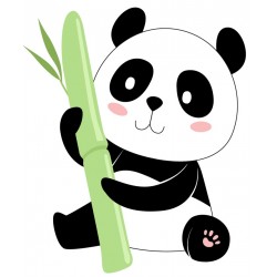 Sticker panda penché côté langue