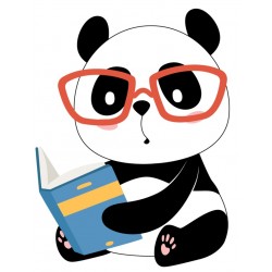 Sticker panda coeur rose