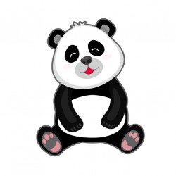 Sticker panda lunettes livre