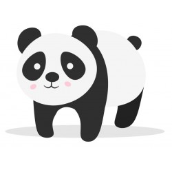 Sticker panda bambou vert foncé