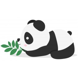 Sticker panda blanc quatre pattes