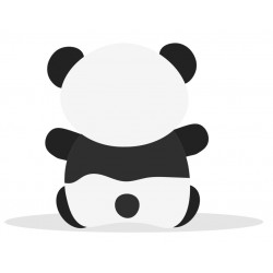 Sticker panda noir blanc verdure
