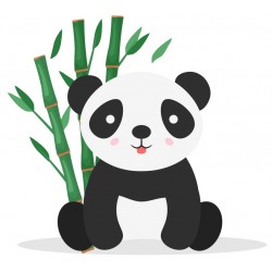 Sticker panda noir blanc dos