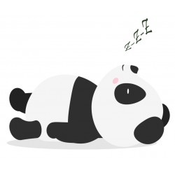 Sticker panda noir bambous