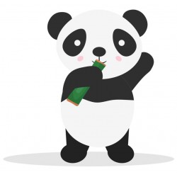 Sticker panda couché endormi