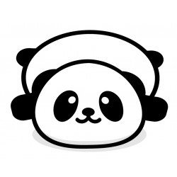 Sticker panda accroupi bambou