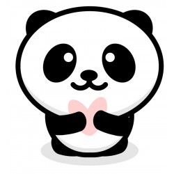 Sticker panda blanc noir affalé