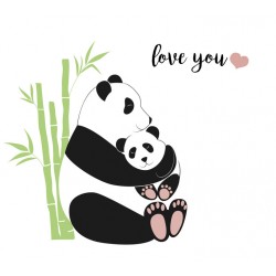 Sticker panda blanc oreilles noires