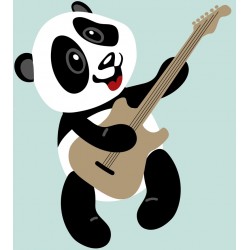 Sticker panda bol bonnet saumon pois