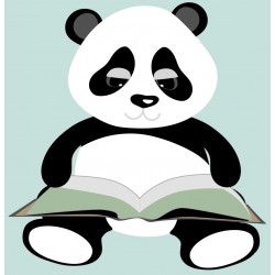 Sticker panda palette peinture fond vert