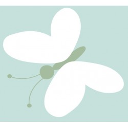 Sticker feuilles bambou vertes fond vert