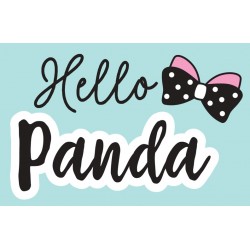 Sticker panda ballons vert rose pois
